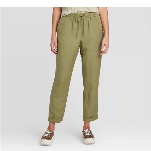 a new day Pants - A New Day- Olive Green Ankle Jogger Pants Large